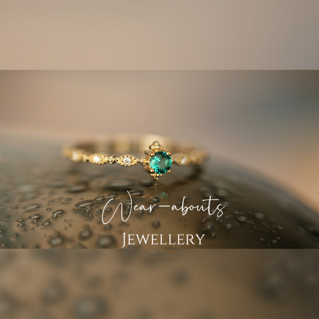 Emerald Sterling Silver Plated Gold